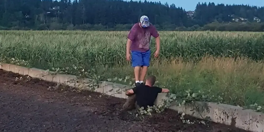 Man Jumps into Pool of Shit to Save a Drowning Deer