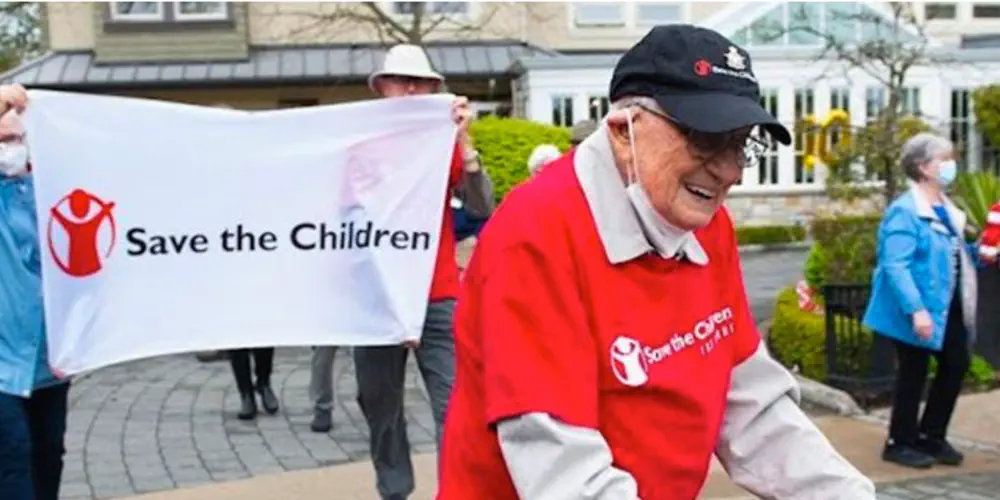 104-Year-Old War Veteran Walks For Kids Charity