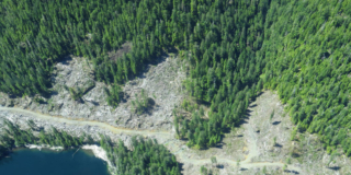 Logging clearcuts along the Nahmint Lake.