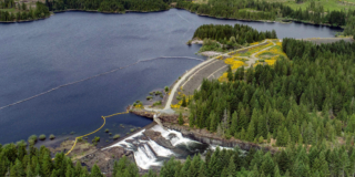 An aerial photo of Elsie Dam.