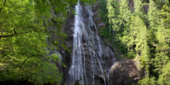 A shot of Virgin Falls on a sunny day.