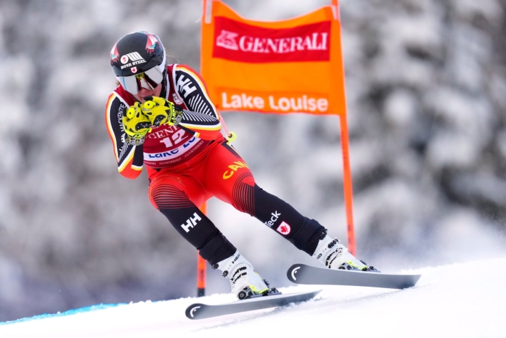 Marie-Michele Gagnon skiis in Lake Louise World Cup.