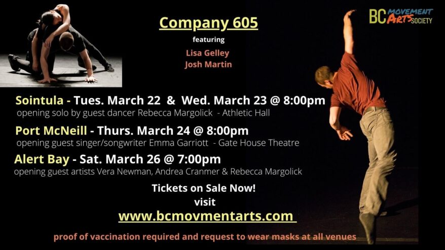 A poster with details about the shows with dancers in poses.
