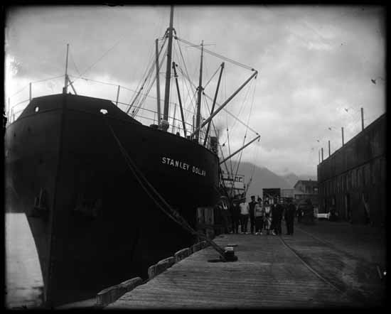 A black-and-white photo of the Stanley Dollar ship doc
