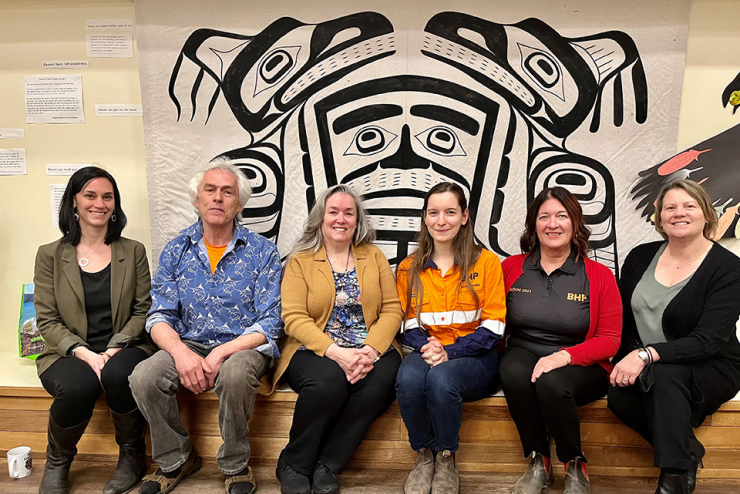 A group of representatives from BHP and North Island College sit together.