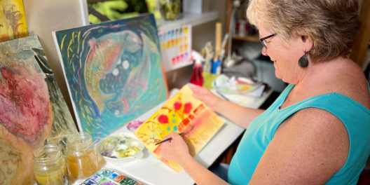 Jan Ledhe in her studio.