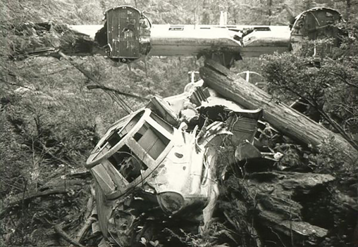 Photo from 1992 taken by aviation enthusiasts who hiked out to the site.